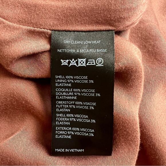 BHLDN Anthropologie Nicoletta One Shoulder Scarf Satin Midi Dress Cedar Brown XL - Picture 12 of 15